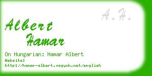 albert hamar business card